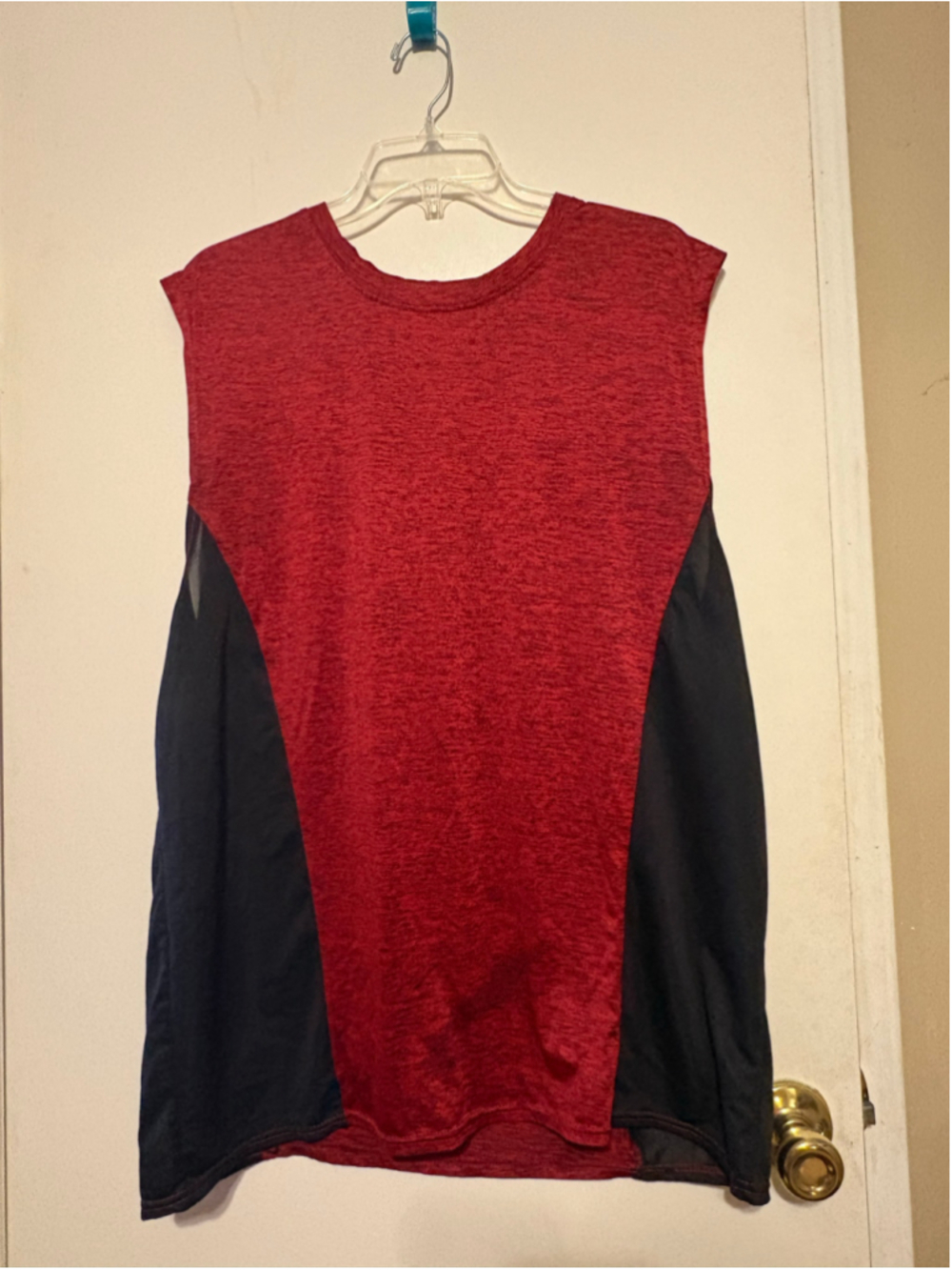 Men's Real Essentials Tank Top XL Red Black Athletic Shirt